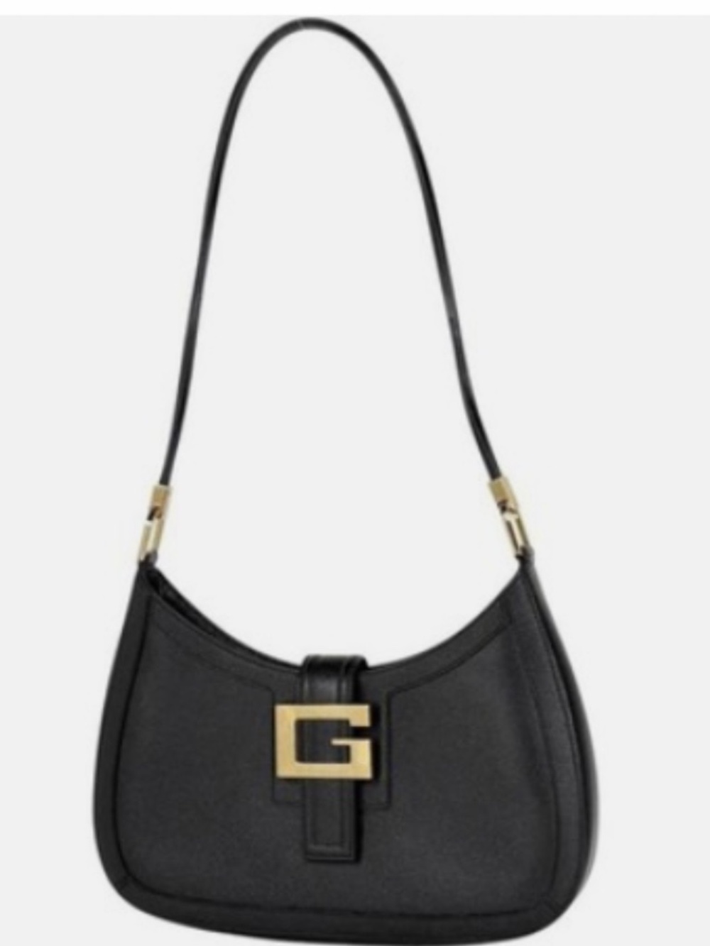 Gucci Vintage Black Leather/canvas Shoulder bag